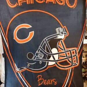 Plush Chicago Bears Throw Blanket - Dark Blue and Orange